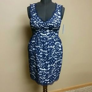 Shoshanna Navy Lace Sleeveless Dress